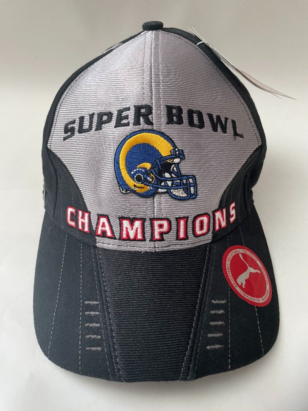 St Louis Rams Super Bowl XXXIV 2000 Puma Champions Hat NWT Vintage Metal Pin NFL